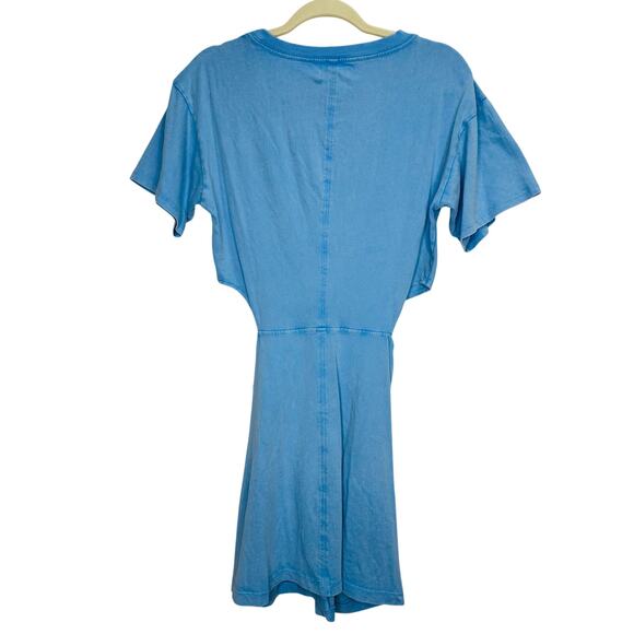 L*Space Lost Winds Mini Tee Shirt Dress Side Cut-Out – Blue – Size Large – NWT - Picture 6 of 8